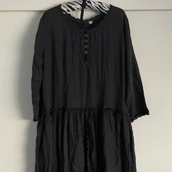 Ewa I Walla Dress Black Sample XL X-Large Viscose Goth Lagenlook NWOT Like New - Picture 3 of 15